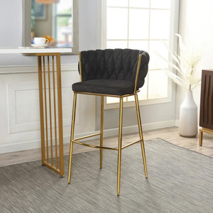 Achetez des tabourets de bar rétro de la meilleure qualité avec repose-pieds arrière chaises de salle à manger haute avec des couleurs et des tailles personnalisées - Product Image 6