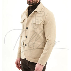Abrigo Cortavientos de Lana Personalizado de Alta Calidad para Hombre, Cierre de un Solo Botón, Tejido Transpirable y Ecológico, Ribete de Piel - Product Image 5