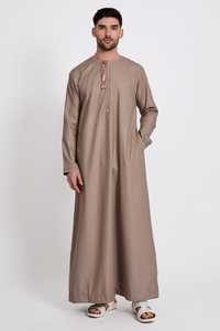 Túnica Thobe negra con capucha marroquí informal para hombre, bolsillos con cremallera, bordado, venta al por mayor, estilo musulmán modesto, islámico tradicional - Product Image 5