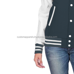 Veste universitaire matelassée et respirante en coton personnalisée pour femmes avec broderie et finition teinte Streetwear élégant et confortable - Product Image 6