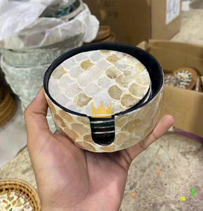 Posavasos de nácar hechos a mano personalizados, diseños cuadrados de lujo para fiesta o boda, almohadilla hecha a mano - Product Image 3