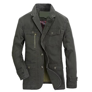 Veste en jean sur mesure pour homme, veste bomber en denim formelle d'hiver, coupe-vent, cuir uni - Product Image 1