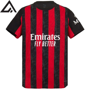 25 26 ensembles de maillots de football à domicile personnalisés en usine-100% maille de polyester manches courtes motif rayé col rond antibactérien par Ako - Product Image 1