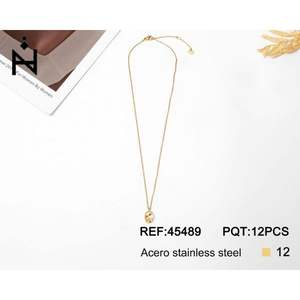 Collar Virgo de Acero Inoxidable Chapado en Oro con Colgante Minimalista para Mujer, Uso Diario - Product Image 1