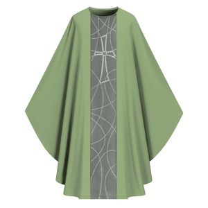 Lourd confortable clergé saint culte élégant broderie croix détaillant Polyester tissu Chasuble Robes - Product Image 5