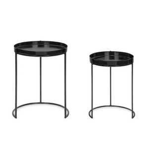 Table basse 3 pièces imbriquée avec pieds en métal sur dessus en bois pour maison hôtel restaurant meubles élégants pour table d'appoint de salon - Product Image 5