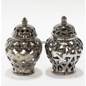 Dernier modèle d'arrivée Look attrayant Métal robuste de haute qualité Plaqué or Centre de table et décoration Pot de gingembre Fourniture - Product Image 6