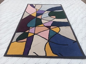 Alfombra floral moderna hecha a mano 100% algodón respetuoso con el medio ambiente para mascotas alfombra de corte de bucle de pila alta - Product Image 3