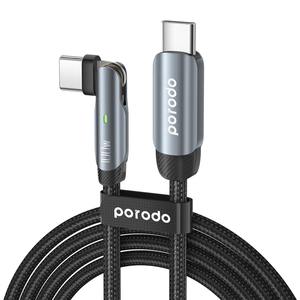 Porodo 180 Rotating USB C Cable trenzado de aluminio Carga rápida y transferencia de datos 1m - Product Image 1