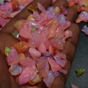 พลอยโอปอลสีชมพูเอธิโอเปียอัญมณีหลวมตัวอย่างหยาบธรรมชาติที่มีการรักษาความร้อน - Product Image 5