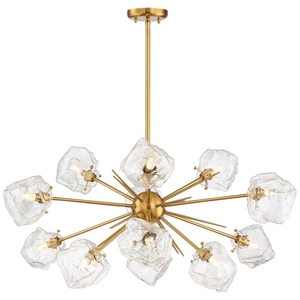 Lustre moderne Spoutnik doré blanc lait Lustre en laiton brossé du milieu du siècle Lustre de plafond encastré Suspension - Product Image 3