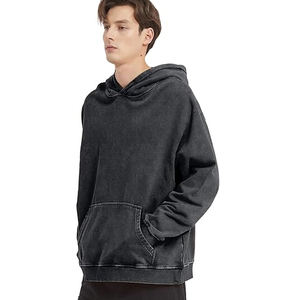 เสื้อฮู้ดซักแบบกรดขนาดใหญ่สำหรับผู้ชายเสื้อผ้าแบบสวมหัวแนวสตรีทวินเทจแฟชั่นแบบกำหนดเอง - Product Image 3