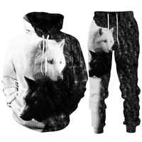 Conjunto Deportivo de Otoño Personalizado con Estampado 3D y Bordado, Sudadera con Capucha y Pantalones de Forro Polar para Hombre y Mujer, 2 Piezas, Estilo Hip Hop, Urbano, Holgado e Informal