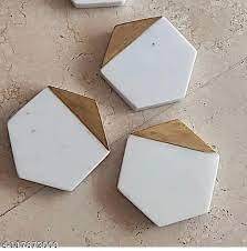 Dessous de verre en pierre classique et de luxe hexagonal personnalisé couleur blanche pour une utilisation maison et hôtel vente nouveaux 2025 produits et accessoires - Product Image 4