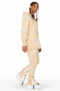 Conjunto de 2 Piezas de Moda Vintage de Invierno 2024 para Hombre, Pantalones Deportivos Acampanados con Capucha y Bloques de Color, Tallas Grandes - Product Image 5