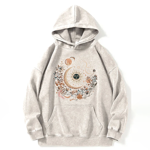 Sweat à capuche oversize épais en molleton bouclette effet délavé vintage, style streetwear, vierge, pour logo personnalisé, fournisseur - Product Image 2