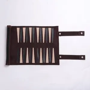 Nhỏ Moq Bán Buôn Roll-up PU Da Backgammon Hội Đồng Quản Trị Trò Chơi Thiết Lập Backgammon Du Lịch Thiết Lập