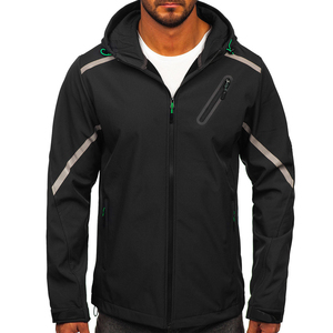2024 nouveauté hommes décontracté Softshell veste d'hiver de haute qualité imperméable coupe-vent à capuche fermeture éclair sur mesure 100% tissu - Product Image 1
