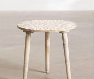 Taburete moderno de madera maciza de alta calidad, muebles de sala de estar, diseño de dormitorio, marco de madera maciza, silla de Banco otomana redonda - Product Image 2