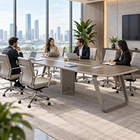 Table de Conférence Moderne de Luxe, Bureau de Salle de Réunion Haut de Gamme, Mobilier de Bureau Élégant pour Espace de Travail d'Entreprise