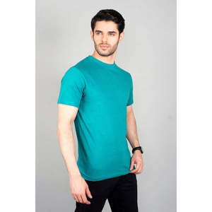 T-shirt basique en coton à col rond pour homme, faible MOQ, 100 % coton, léger, motif uni, tissu 300 grammes, T-shirt basique tendance - Product Image 3