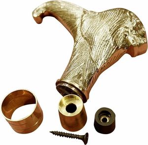 Bastón de Latón Pulido con Cabeza de León, Regalo Vintage para Hombre, 5 Pulgadas - Product Image 1