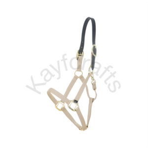 Licou de cheval Breakaway avec harnais en cuir doré et pièce de cou de sécurité pour la prévention des blessures - Product Image 4