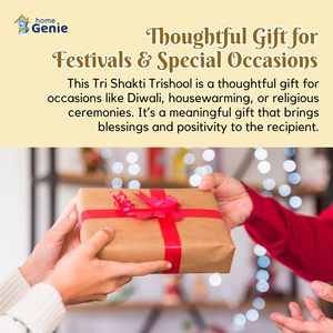 HOME GENIE Tri Shakti Trishool Brass Trishul, Om et Swastik Symbole pour Home Temple, Vastu et Protection Spirituelle - Product Image 5
