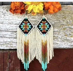 Pendientes de Cuentas de Primera Calidad, Pendientes Multicolores, Pendientes con Cuentas, Pendientes Étnicos - Product Image 2