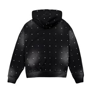 Sweat à capuche personnalisé de haute qualité avec strass, respirant, 100% coton, sweat à capuche avec strass pour homme - Product Image 6