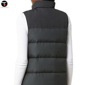 Haute qualité femmes hiver extérieur gilet doux léger coton gris coupe-vent bouffant conception décontracté sans manches gilet - Product Image 3