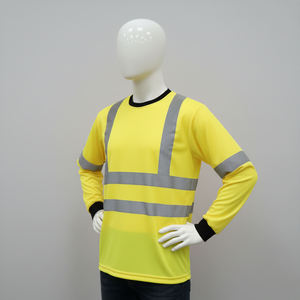 <b>Waterproof</b> Cotton Safety <b>Work</b> Shirt Short Sleeve Reflective Tape Customized Logo Wholesale Hi Vis ANSI Class 1 LED Flash shirt - Product Image 3