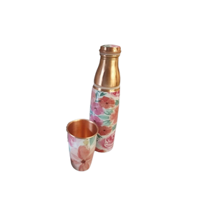 Accesorios Botellas de agua de cobre martillado hechas a mano Fabricante Botellas de agua personalizadas de cobre a prueba de fugas Yoga Fitness - Product Image 3