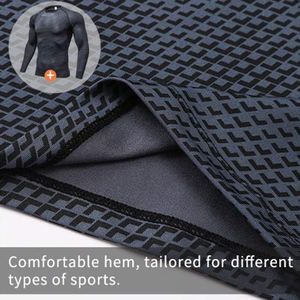 Maillots de compression personnalisés en polyester et élasthanne, teinture unie, manches longues, noirs, service OEM pour adultes, UPF50+ - Product Image 3