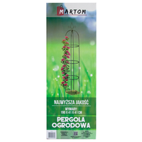 Pérgola de Jardín MARTOM de Hierro Negro de 190 cm, Columna con Tubo de 12 mm de Diámetro, Operación Manual, para Balcón, Jardín, Plantas Trepadoras