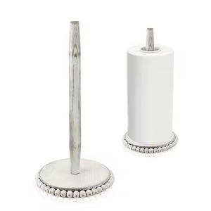 Porte-serviettes en papier de base décorative en bois blanc de luxe pièce de décoration intérieure élégante et élégante pour afficher des articles améliorant les intérieurs - Product Image 1