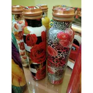 Juego de Botellas de Cobre Martillado con Diamantes, Botella de Agua Premium 100% Cobre Puro, Saludable e Higiénico, con Tapas Herméticas - Product Image 5