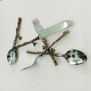 Personnalisé Argent De Luxe Portugal Couverts Ensemble avec Bangle De Coupe Rond Conception Or Poignée Ustensile Couverts Ensemble - Product Image 4