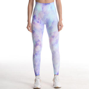 Leggings de yoga taille élastique impression par sublimation personnalisée leggings de sport confortables et durables pour femmes vêtements de sport en gros OEM - Product Image 4