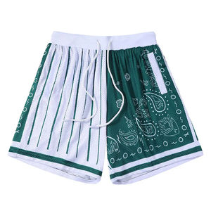 Pantalones cortos de baloncesto de malla de poliéster personalizados para hombre, pantalones cortos de verano de secado rápido para correr, pantalones cortos transpirables de talla grande - Product Image 1