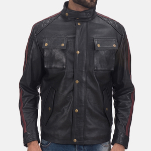 Vestes en cuir véritable personnalisées du Pakistan pour hommes, de haute qualité, en peau de mouton, réversibles, écologiques, pour moto - Product Image 1