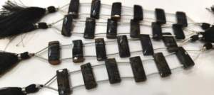 Perles rectangulaires en amazonite naturelle multicolores, facettées, 10x22 mm, doublement percées, 6 perles par brin, Eminent - Product Image 4