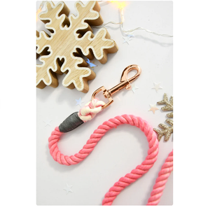 Christmas <b>Leash</b> <b>Pet</b> Supplies Accessory Customized Colored Cotton Rope Handmade Dog <b>Leash</b> <b>Pet</b> <b>Leash</b> Set - Product Image 3