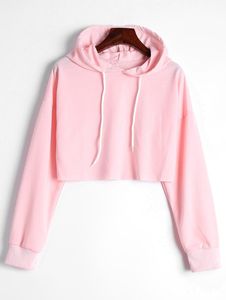 Pulls personnalisés sweats à capuche pour femmes grande taille épaule tombante avant polaire recadrée pour l'hiver bouffée du fabricant - Product Image 4