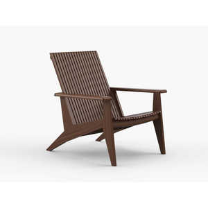 Fauteuil de jardin en bois de teck massif avec dossier haut et finition noyer Série Santorini - Product Image 1