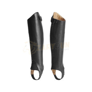 High Quality Leather <b>Half</b> <b>Chaps</b> for Horse Riding Customizable Design Wholesale Equestrian Equipment - Product Image 4