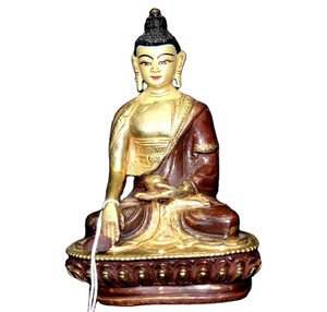 Decoración del Hogar, Arte Metálico Hindú, Escultura Tibetana de Bronce, Acabado Antiguo, Técnica de Fundición Religiosa India, Gemas Rudra - Product Image 1