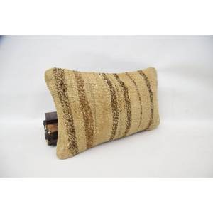 Alfombra Kantha de lana beige 12X20 pulgadas Almohada tejida con patrón vintage - Product Image 3