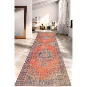 Alfombra con Estampado de Medallón - Diseño Turco Bohemio Vibrante para Interiores y Exteriores, Alfombra de Chenilla - Product Image 4