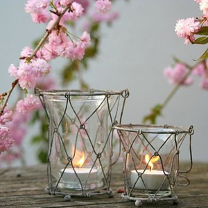 เชิงเทียนเหล็กดัดลายลวดพร้อมกระจก ปรับแต่งสีได้ สำหรับตกแต่งบ้าน งานอีสเตอร์ คริสต์มาส งานแต่งงาน บนโต๊ะ - Product Image 2